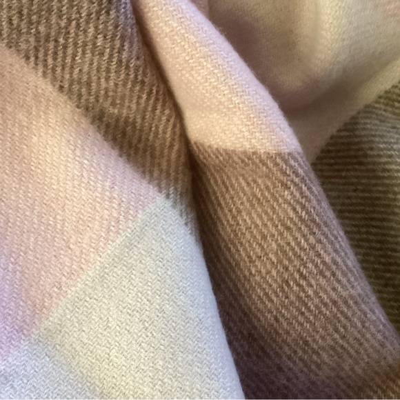 🌸Blanket Blush Pink Scarf Plaid 70” X 27” - Picture 3 of 6